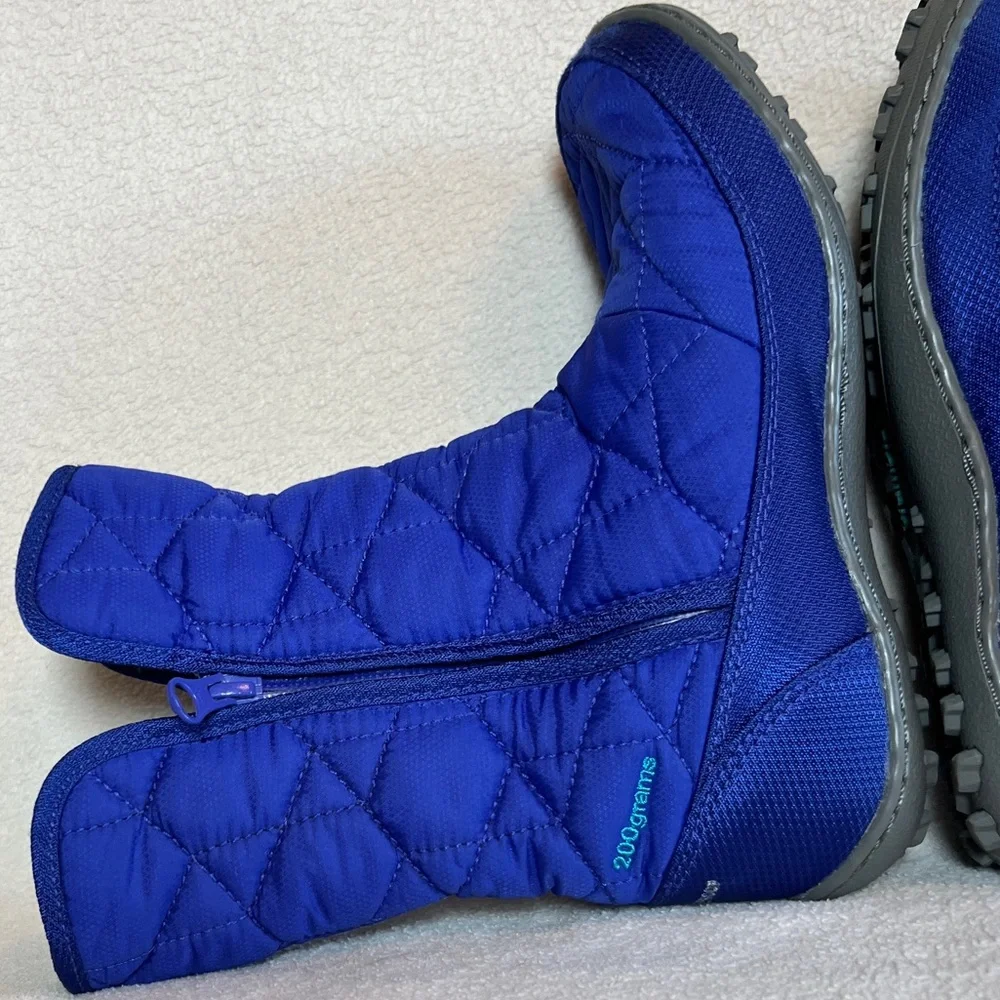 Columbia Blue Quilted Winter Boots kids Girls Size 3 Minx Slip Iii